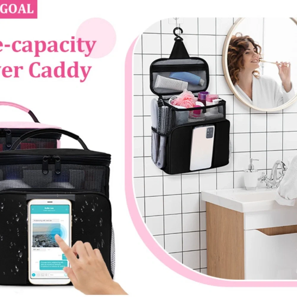 Hanging Black Shower Caddy Organizer